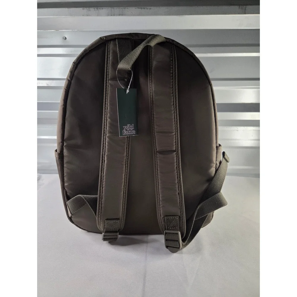 Wild Fable Green Puffer Backpack Recycled Polyester Front Pocket NWT